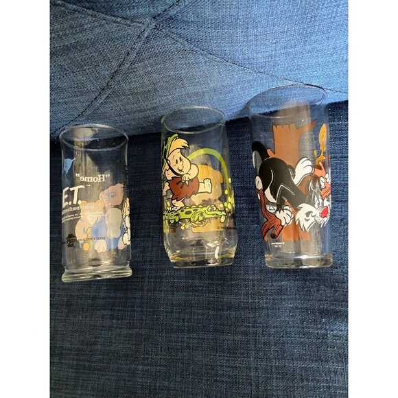 Vintage Cartoon and Movie Glasses E. T. Sylvester & Tweety Barney - Picture 2 of 11